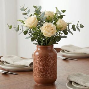 Ceramic Flower Vase Home Decor - 9 Inch Brown Modern